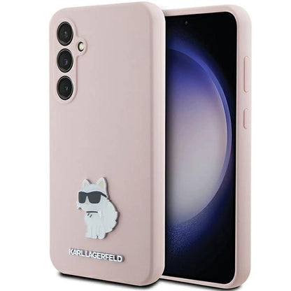 Karl Lagerfeld Silicone Choupette Metal Pin case for Samsung Galaxy S23 FE - pink_0