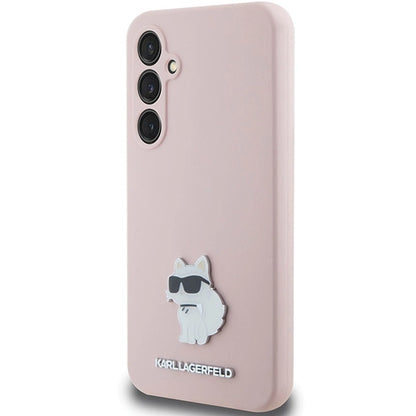 Karl Lagerfeld Silicone Choupette Metal Pin case for Samsung Galaxy S23 FE - pink_1