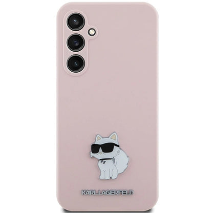 Karl Lagerfeld Silicone Choupette Metal Pin case for Samsung Galaxy S23 FE - pink_2