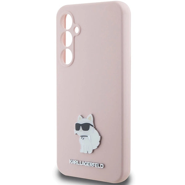 Karl Lagerfeld Silicone Choupette Metal Pin case for Samsung Galaxy S23 FE - pink_5