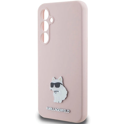 Karl Lagerfeld Silicone Choupette Metal Pin case for Samsung Galaxy S23 FE - pink_5