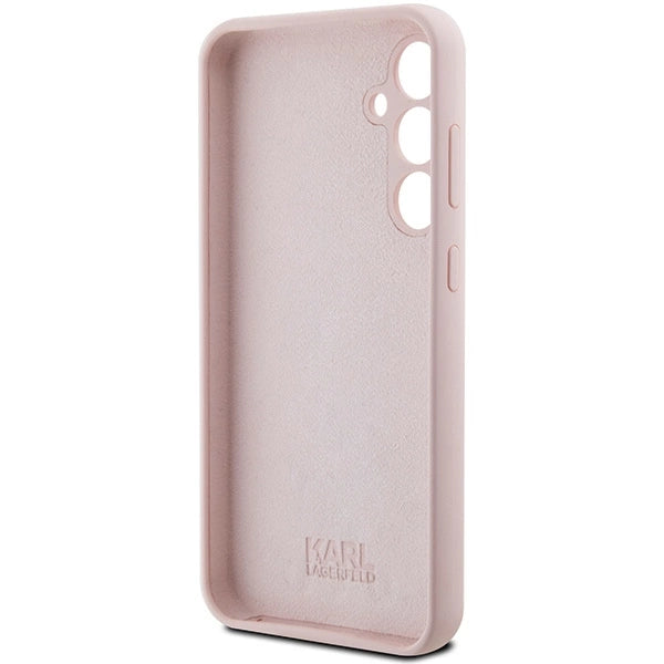 Karl Lagerfeld Silicone Choupette Metal Pin case for Samsung Galaxy S23 FE - pink_6