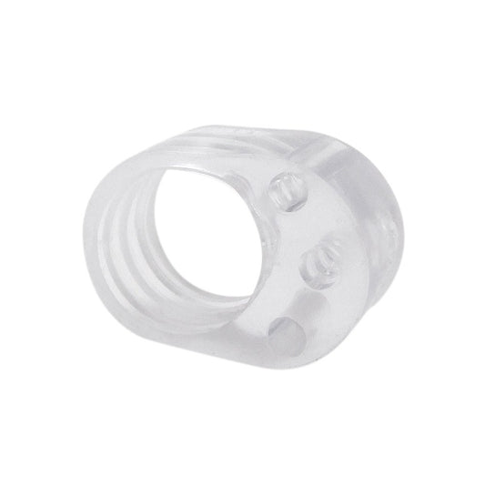 Batente para maÃ§aneta de porta, modelo tp16, fabricado em plÃ¡stico flexÃ­vel com acabamento transparente, 30 x 22 x 13 mm_0
