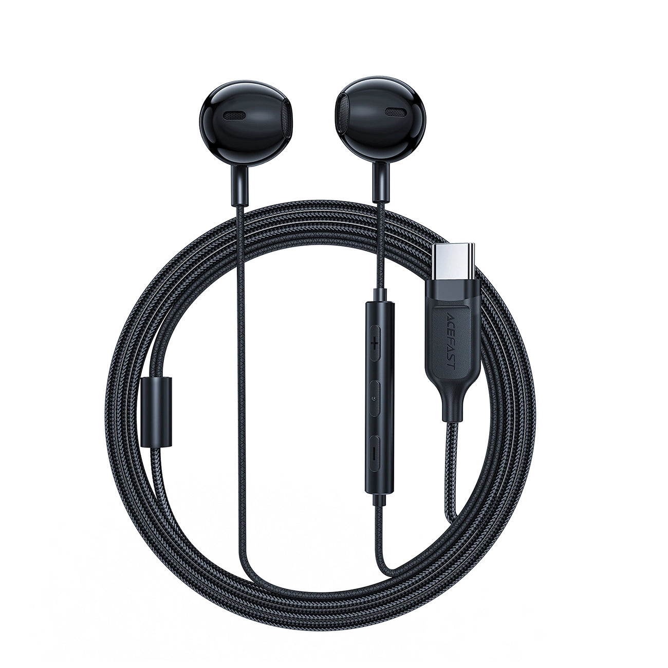 Acefast L2 in-ear headphones with USB-C connector, microphone and remote control 1.2 m - black_0