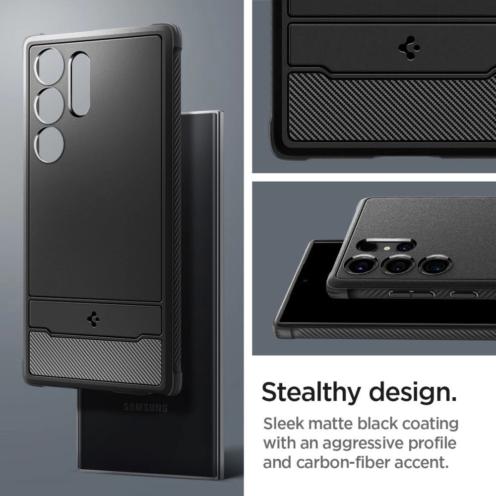 Spigen Rugged Armor Case for Samsung Galaxy S24 Ultra - Matte Black_9