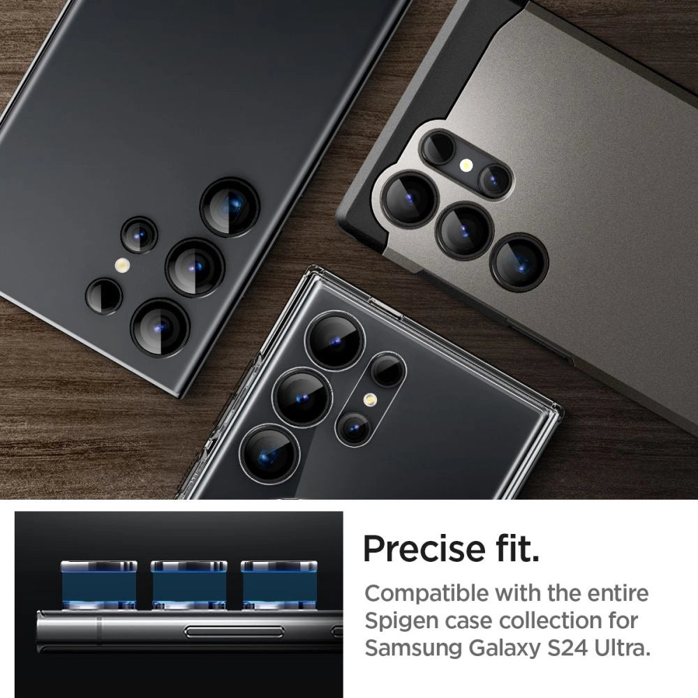 Spigen Optik.tR EZ Fit Camera Protector for Samsung Galaxy S24 Ultra - Black 2 pcs._8