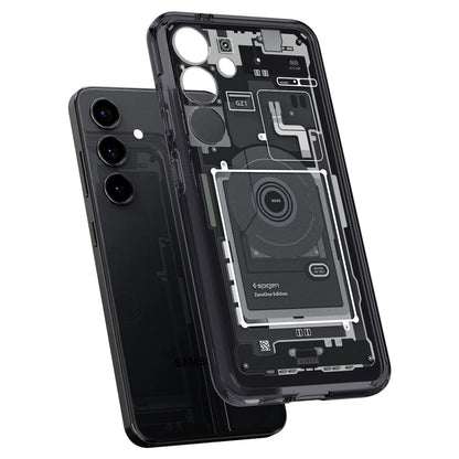 Spigen Ultra Hybrid Case for Samsung Galaxy S24 - Dark Gray (Zero One Pattern)_7