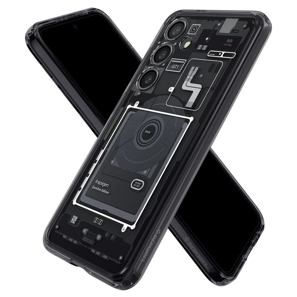 Spigen Ultra Hybrid Case for Samsung Galaxy S24 - Dark Gray (Zero One Pattern)_8