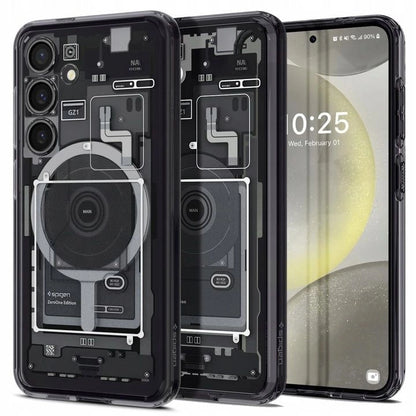 Spigen Ultra Hybrid OneTap Ring Case with MagSafe for Samsung Galaxy S24 - Clear (Zero One Pattern)_0