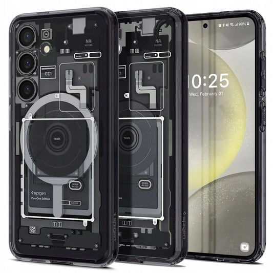 Spigen Ultra Hybrid OneTap Ring Case with MagSafe for Samsung Galaxy S24 - Clear (Zero One Pattern)_0