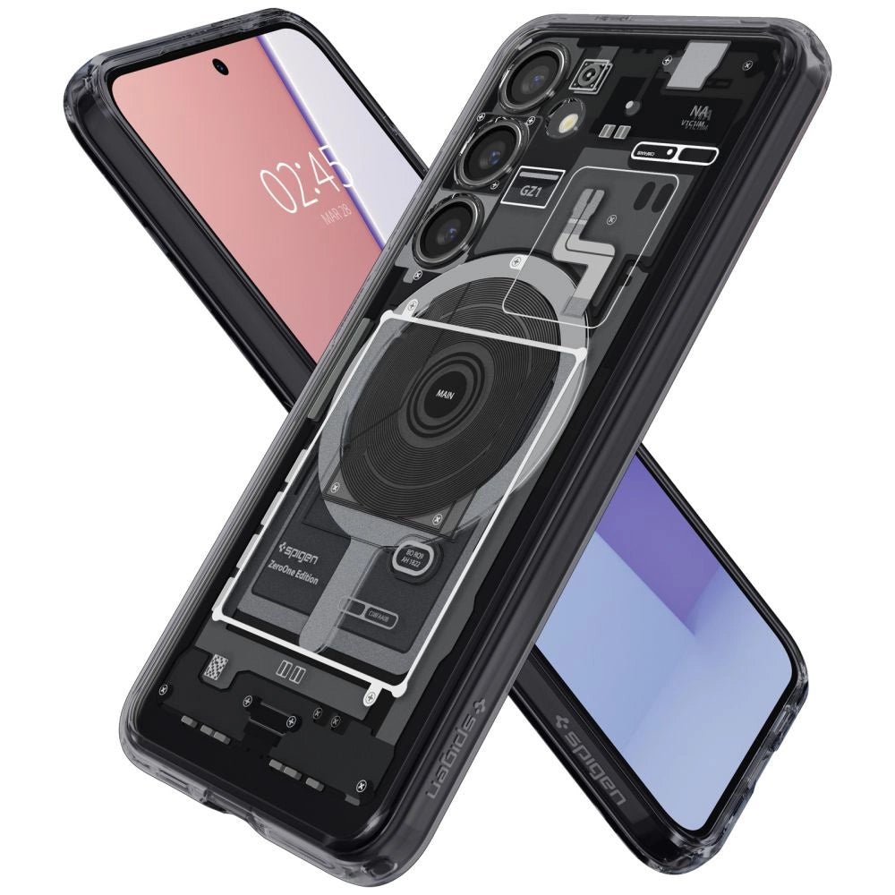 Spigen Ultra Hybrid OneTap Ring Case with MagSafe for Samsung Galaxy S24 - Clear (Zero One Pattern)_1