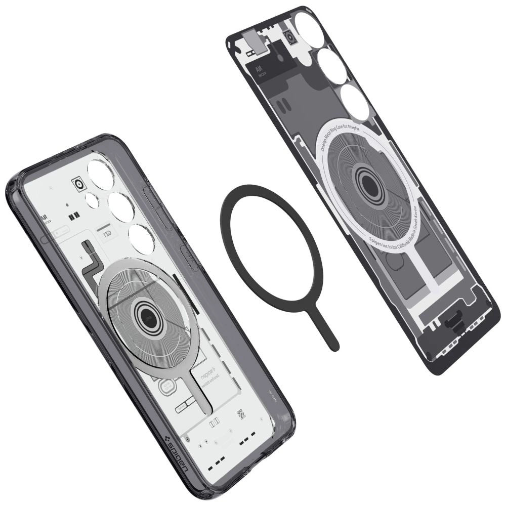 Spigen Ultra Hybrid OneTap Ring Case with MagSafe for Samsung Galaxy S24 - Clear (Zero One Pattern)_2