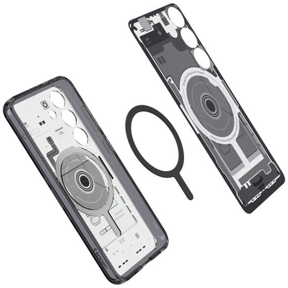 Spigen Ultra Hybrid OneTap Ring Case with MagSafe for Samsung Galaxy S24 - Clear (Zero One Pattern)_2