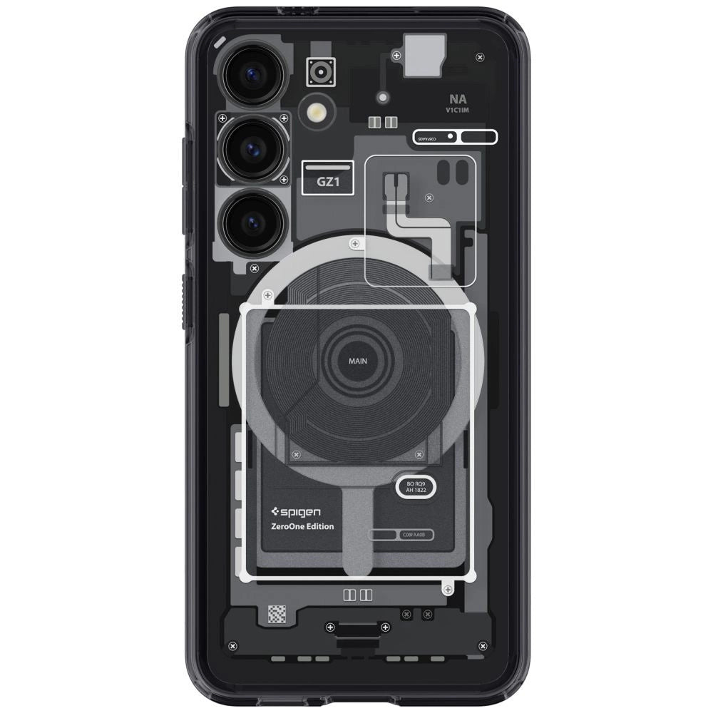 Spigen Ultra Hybrid OneTap Ring Case with MagSafe for Samsung Galaxy S24 - Clear (Zero One Pattern)_6