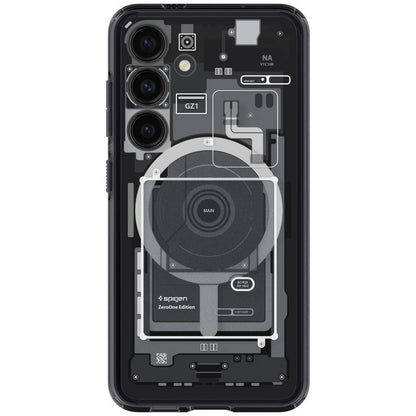 Spigen Ultra Hybrid OneTap Ring Case with MagSafe for Samsung Galaxy S24 - Clear (Zero One Pattern)_6