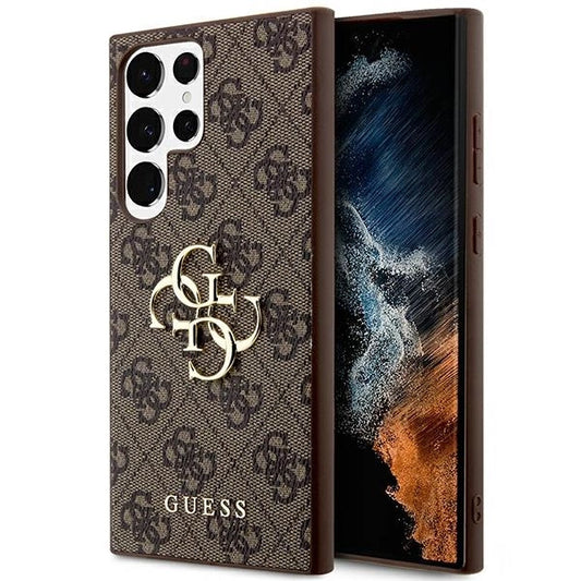 Guess 4G Big Metal Logo Case for Samsung Galaxy S24 Ultra - Brown_0