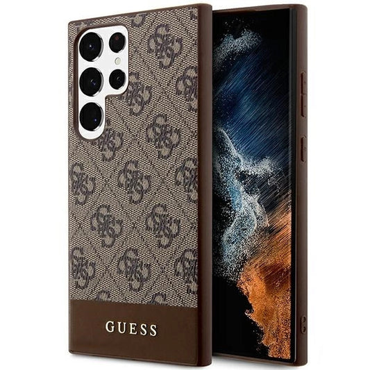 Guess 4G Stripe Collection case for Samsung Galaxy S24 Ultra - brown_0