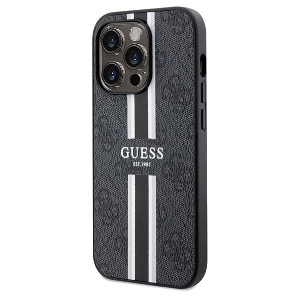 Guess 4G Printed Stripes MagSafe case for iPhone 15 Pro Max - black_1