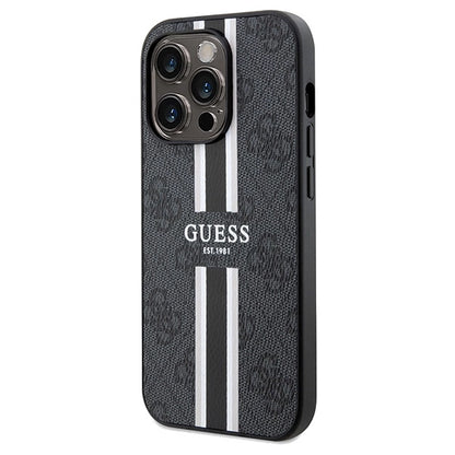 Guess 4G Printed Stripes MagSafe case for iPhone 15 Pro Max - black_1