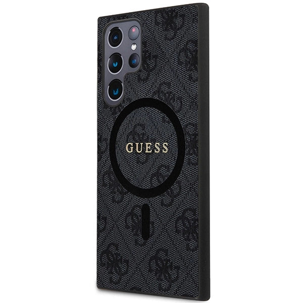 Guess 4G Collection Leather Metal Logo MagSafe Case for Samsung Galaxy S24 Ultra - Black_1