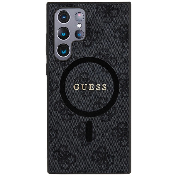 Guess 4G Collection Leather Metal Logo MagSafe Case for Samsung Galaxy S24 Ultra - Black_2