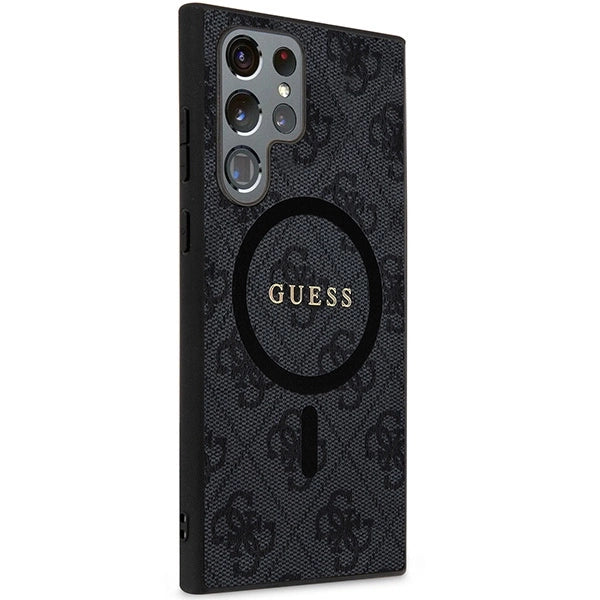 Guess 4G Collection Leather Metal Logo MagSafe Case for Samsung Galaxy S24 Ultra - Black_3