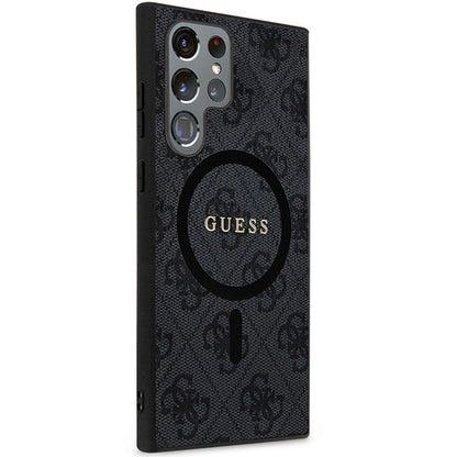 Guess 4G Collection Leather Metal Logo MagSafe Case for Samsung Galaxy S24 Ultra - Black_3