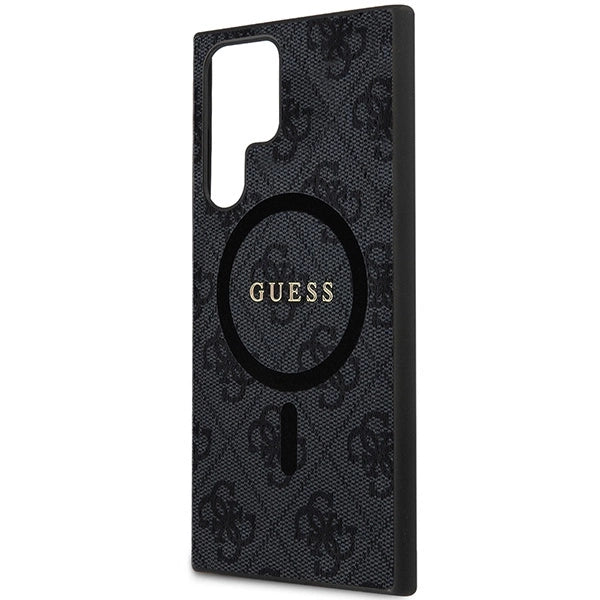 Guess 4G Collection Leather Metal Logo MagSafe Case for Samsung Galaxy S24 Ultra - Black_5