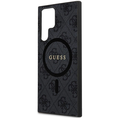 Guess 4G Collection Leather Metal Logo MagSafe Case for Samsung Galaxy S24 Ultra - Black_5