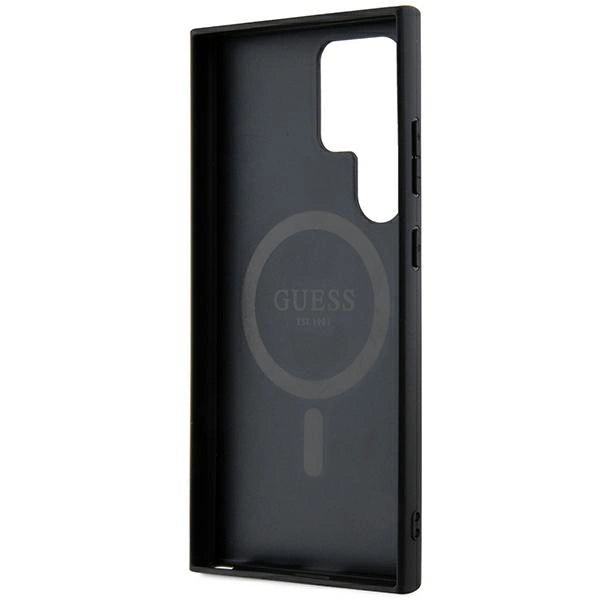 Guess 4G Collection Leather Metal Logo MagSafe Case for Samsung Galaxy S24 Ultra - Black_6