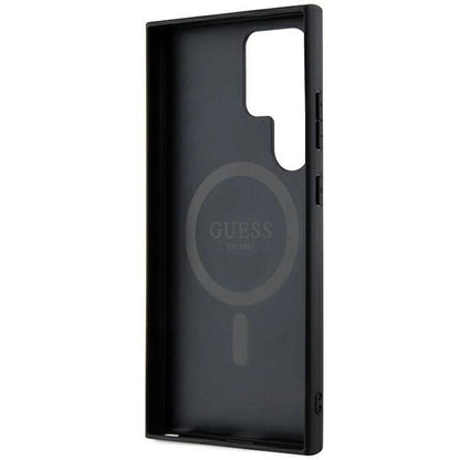 Guess 4G Collection Leather Metal Logo MagSafe Case for Samsung Galaxy S24 Ultra - Black_6
