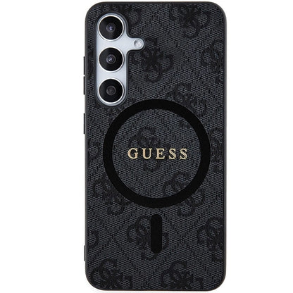 Guess 4G Collection Leather Metal Logo MagSafe Case for Samsung Galaxy S24+ - Black_1