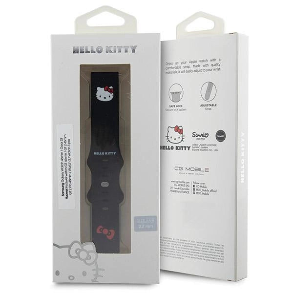 Hello Kitty Silicone Kitty Head strap universal 22mm - black_3