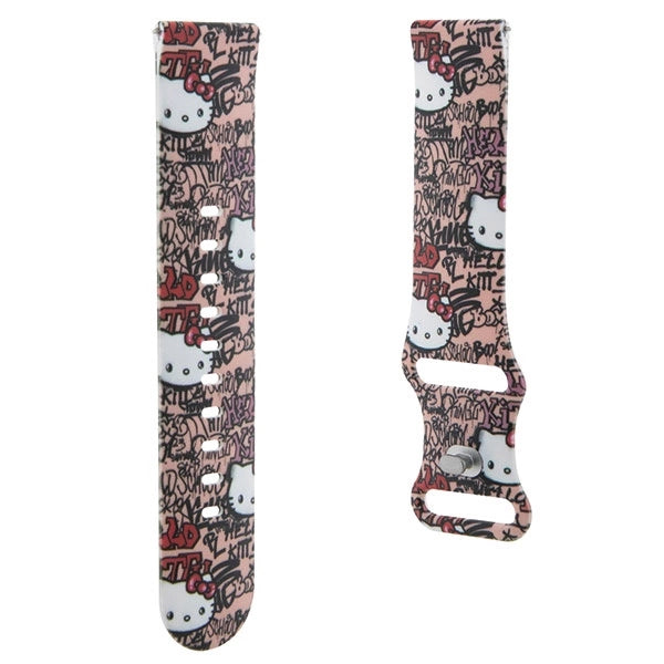 Hello Kitty Silicone Tags Graffiti strap universal 22mm - pink_2