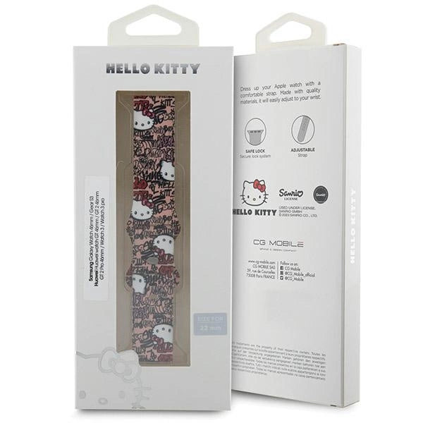 Hello Kitty Silicone Tags Graffiti strap universal 22mm - pink_3