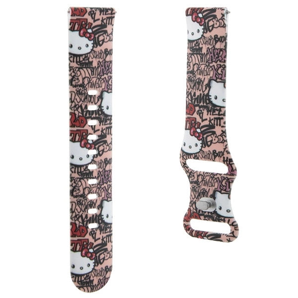 Hello Kitty Silicone Tags Graffiti strap universal 20mm - pink_2