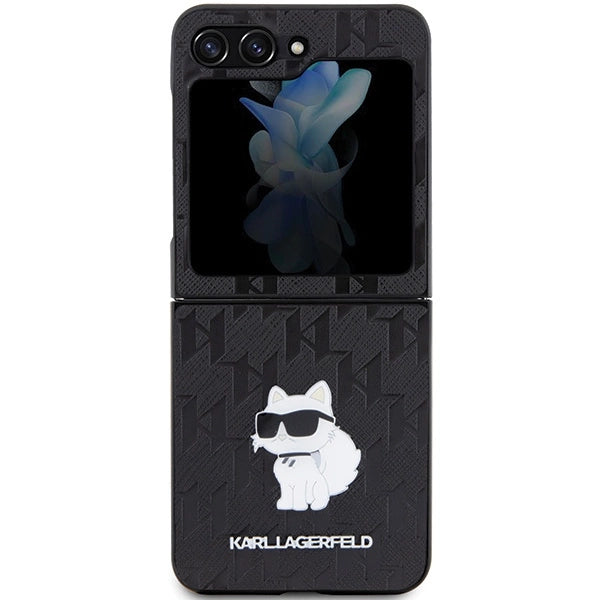 Karl Lagerfeld Saffiano Monogram Choupette Pin case for Samsung Galaxy Z Flip 5 - black_1