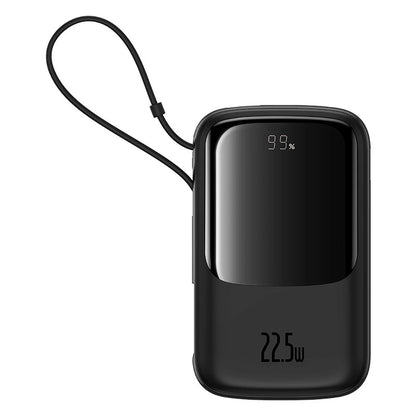 Baseus Qpow Pro+ 10000mAh 22.5W powerbank with built-in USB-C cable and display - black_1