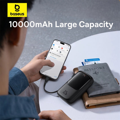 Baseus Qpow Pro+ 10000mAh 22.5W powerbank with built-in USB-C cable and display - black_10