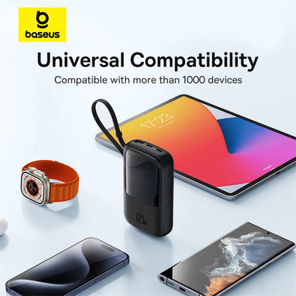 Baseus Qpow Pro+ 10000mAh 22.5W powerbank with built-in USB-C cable and display - black_11