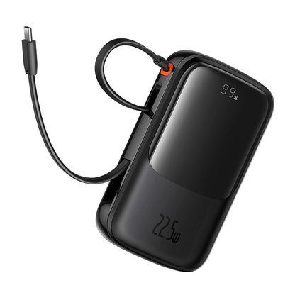 Baseus Qpow Pro+ 10000mAh 22.5W powerbank with built-in USB-C cable and display - black_3