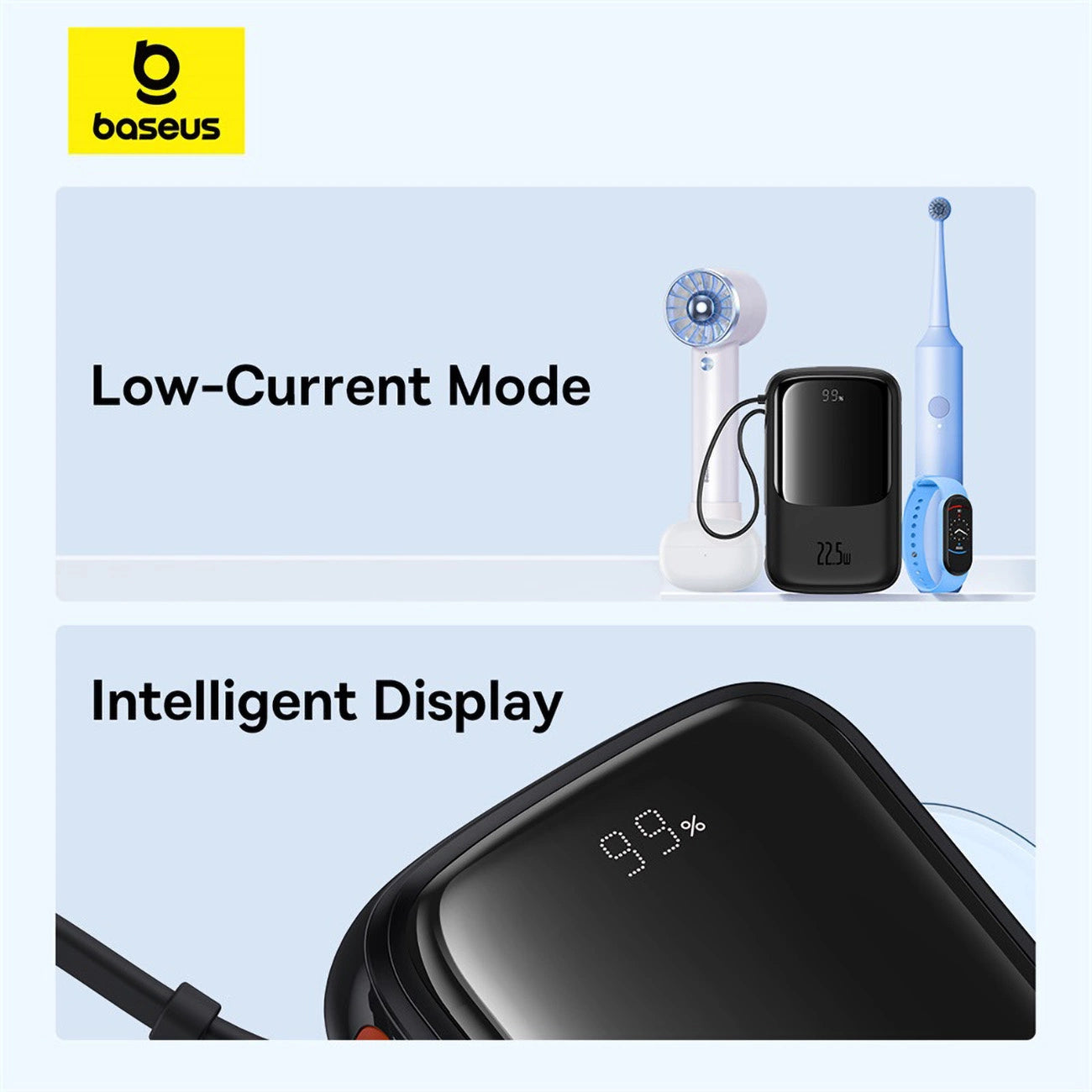 Baseus Qpow Pro+ 10000mAh 22.5W powerbank with built-in USB-C cable and display - black_7