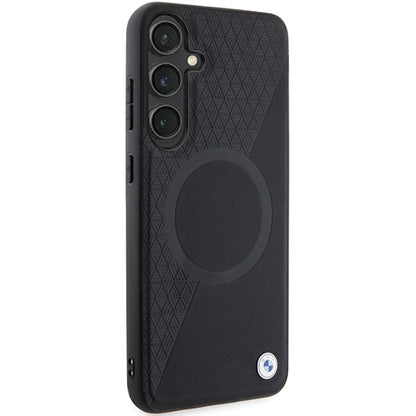 BMW BMHMS24M23RTPK S24+ S926 black/black hardcase Signature Leather Half Textured &amp; Circle MagSafe_3