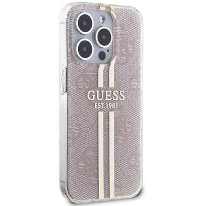 Guess IML 4G Gold Stripe case for iPhone 14 Pro Max - pink_3