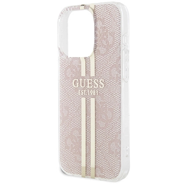 Guess IML 4G Gold Stripe case for iPhone 14 Pro Max - pink_5