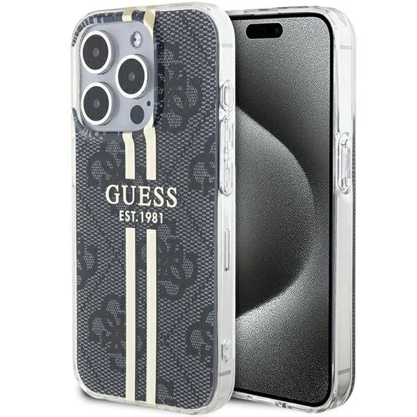 Guess IML 4G Gold Stripe case for iPhone 15 Pro - black_0