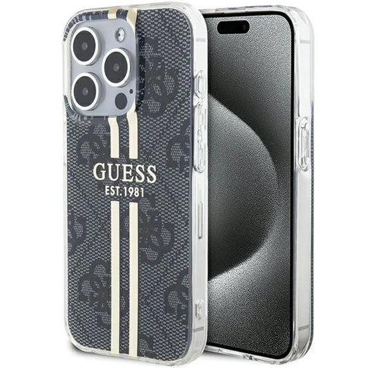 Guess IML 4G Gold Stripe case for iPhone 15 Pro - black_0