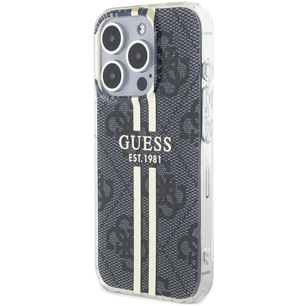 Guess IML 4G Gold Stripe case for iPhone 15 Pro - black_1
