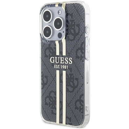 Guess IML 4G Gold Stripe case for iPhone 15 Pro - black_1
