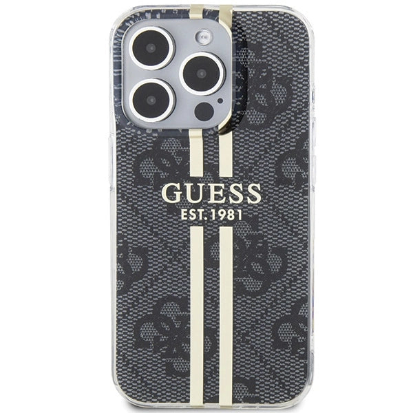 Guess IML 4G Gold Stripe case for iPhone 15 Pro - black_2